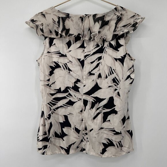 ST. JOHN Silk Floral Ruffle Blouse - Picture 2 of 7